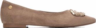 Xti Womens Suede Ballet Flats In Taupe