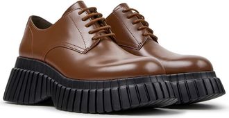 Camper Pix BCN Leather Derby in Medium Brown at Nordstrom, Size 41