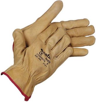 cofan Cofan Guante Vacuno Extra Resist. Agua T-8 Caja 12 Unid., Guantes De Piel Vacuno Amarillos Extra Repelentes Al Agua Une-en 20388. Tienen El Pulgar Pla
