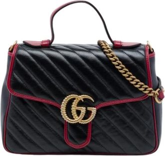 Gucci Pre-owned Quilted Satchel - Dames - Vintage Handtas - Zwart - ONE Size - Leer - Vintage
