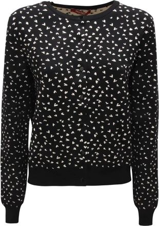 Max Mara Truien & Vesten, Dames, Zwart, S, Wol, Geribbelde Wollen Trui Studio Model