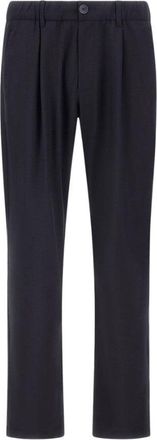 Herno Blue Stretch Cool Wool Trousers