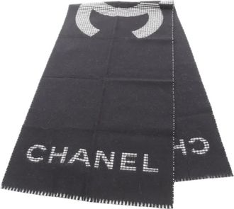 Chanel 2000-2025 CC Logo Cashmere Scarf scarves - Nero