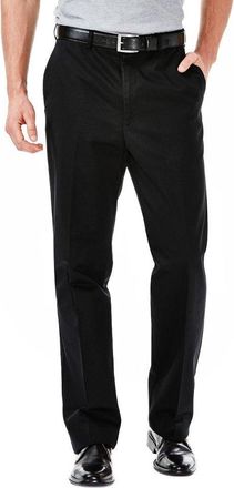 Haggar Mens Work to Weekend No Iron Flat Front Pant Reg. and Big & Tall Sizes, Black, 38W x 34L