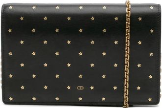 Dior 2017 Embossed Calfskin Stars Wallet on Chain crossbody bag - Black