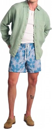 Bather Grotto Daisy Trip Swim Trunk In Blue