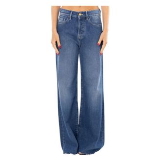 Cycle Jeans, Dames, Blauw, W28, Denim, Luna Stone Wash Flare Loose Jeans