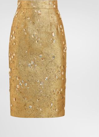 Dolce & Gabbana Jacquard Skirt With Embroidery - Woman Multi-colored 38