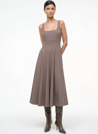 Staud Wells Dress In Houndstooth
