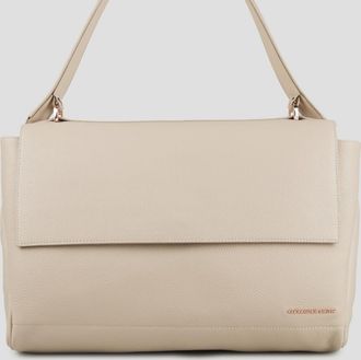 Alexander Smith Taylor shoulder bag in dark ivory hammered leather