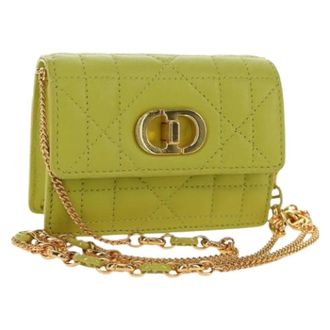 Dior Pre-owned Vintage Schoudertas - Dames - Pre-owned - Groen - Maat: ONE Size Leer