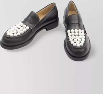 Mach & Mach pearl embellished leather loafers