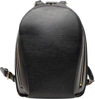 Louis Vuitton Black Noir Leather Backpack (Pre-Owned)