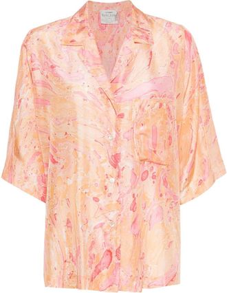 Forte_Forte abstract-print silk shirt - women - Silk - II - Orange