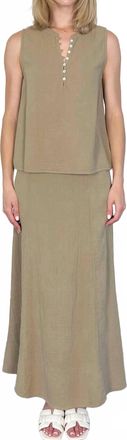 Dylan Tenley Maxi Skirt In Moss Green