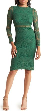 By Design Lace Long Sleeve Midi Dress in Emerald at Nordstrom Rack, Size X-Small