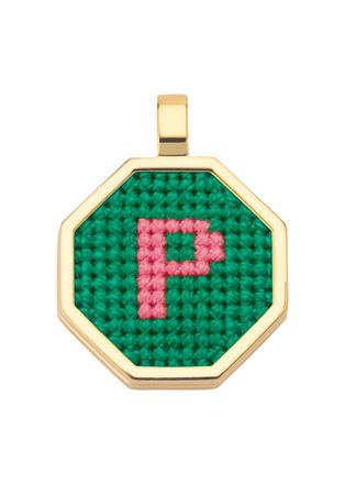 Maria Frering Letter P Pendant Gold-plated Necklace - Green - One Size