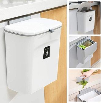 OEM Papelera De Pared Para Cocina, Ba&ntilde;o Y Oficina - Plegable De 9 Litros Con Rascador - Ahorra Espacio Y Es Pr&aacute;ctica
