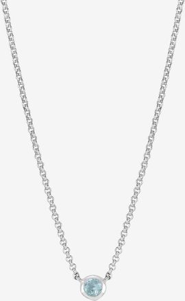 Dower & Hall Aquamarine Round Dewdrop Pendant in Sterling Silver at Nordstrom, Size 18