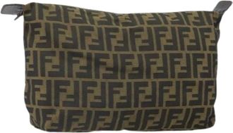Fendi Pre-owned Clutches, female, Brown, Size: ONE SIZE Pre-owned Canvas Clutch