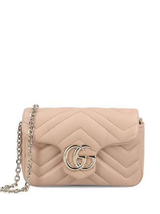 Gucci Chevron logo calfskin shoulder bag - Neutrals