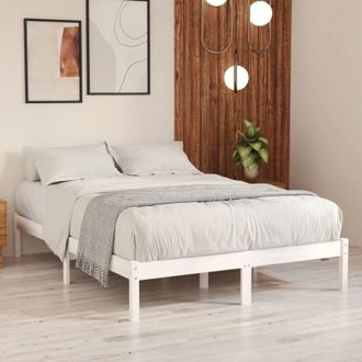 vidaXL Giroletto Bianco in Legno Massello di Pino 140x190 cm - Vidaxl