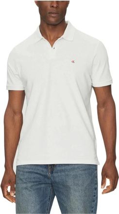 Calvin Klein Jeans Witte Polo Shirt met Knoopsluiting - Heren - Polos - Wit - 2XL - Katoen - Tops