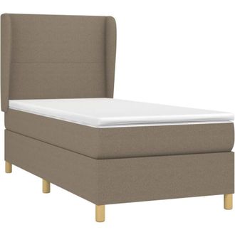 vidaXL Cama Box Spring Con Colch&oacute;n Tela Gris Taupe 80x200 Cm Vidaxl