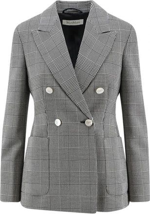 Max Mara Prince of Wales Check Blazer - Dames - Blazers - Veelkleurig - M - Wol - Jassen