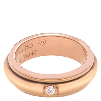 Piaget Possession Unisex Rose Gold.04 CT Diamond Ring, Size 50