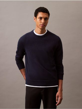 Calvin Klein Calvin Klein Mens Classic Cashmere Crewneck Sweater - Navy - XS