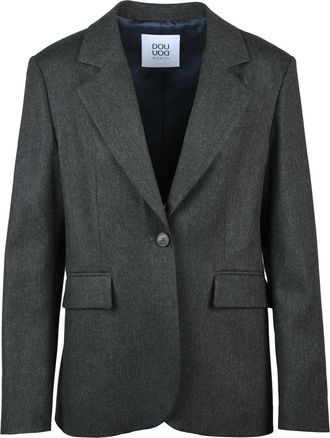 Douuod Tailored Grey Jacket With Classic Button Closure And Refined Finish