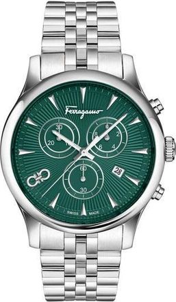 Ferragamo Duo Chronograph Bracelet Watch, 42mm in Stainless Steel at Nordstrom Rack