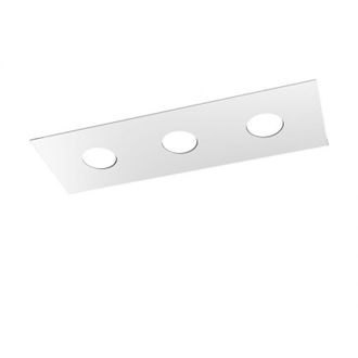 Top-Light Toplight Plafoniera da soffitto rettangolare 3 luci Area con attacco GX53, struttura colore bianco, design moderno 60x20x3cm