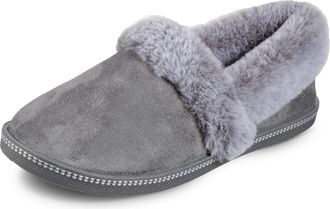 Skechers Womens Cozy Campfire Team Toasty Slipper, Charcoal Microfiber Suede/Faux Fur Line, 4.5 UK
