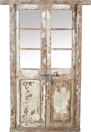 Biscottini International Puerta De Madera Maciza Y Hierro Para Interior O Exterior, Antigua Y Medieval, Con Marco Y Cristal