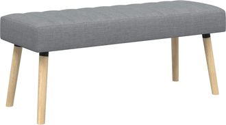 vidaXL Banco Con Tapizado En Canal Gris Claro 110 X 40 X 46 Cm Tela Vidaxl