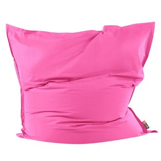 Beliani Puf Coj&iacute;n Extra Grande Rosa Con Cremallera Nylon Sala De Estar Dormitorio Jard&iacute;n