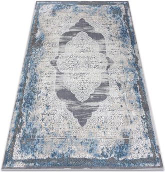 RugsX Rugsx - Alfombra Noble Moderna 9479 63 Ornamento Vintage - Structural Dos Niveles De Vell&oacute;n Crema / Azul Beige 120x170 Cm