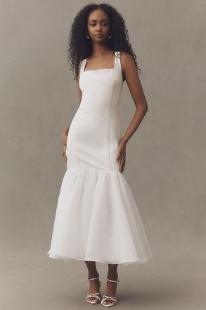 BHLDN Sleeveless Square-Neck Trumpet Maxi Dress