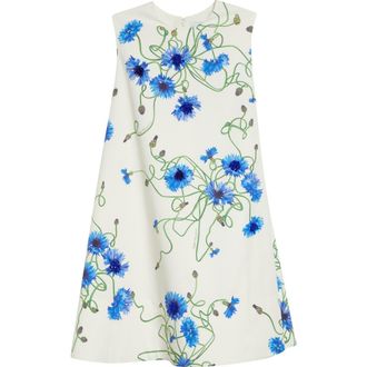 Stella McCartney Cornflower Embroidered Cotton Trapeze Minidress at Nordstrom, Size 12 Us