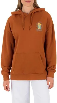 Hurley Immerse Oversize Graphic Hoodie in Leather Brown at Nordstrom Rack, Size X-Small