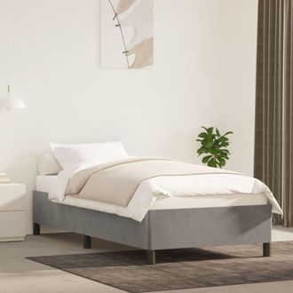 vidaXL Estructura De Cama Sin Colch&oacute;n Terciopelo Gris Claro 100x200 Cm Vidaxl