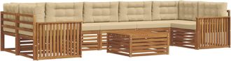 vidaXL Conjunto De Sof&aacute;s De Exterior 8 Uds. Natural Y Beige Vidaxl