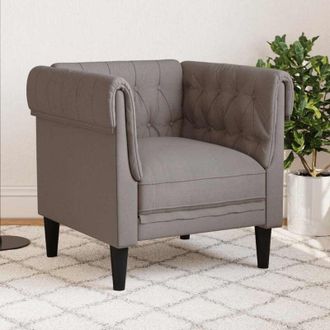 vidaXL Sill&oacute;n Chesterfield De Tela Gris Taup&eacute; Vidaxl