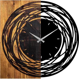 Asir Group LLC Reloj De Pared De Madera, Decoraci&oacute;n Natural. Clock Light Nuez Negro