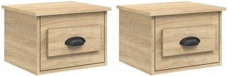 vidaXL Vidaxl - Mesita de noche de pared 2 uds color roble Sonoma 41,5x36x28 cm