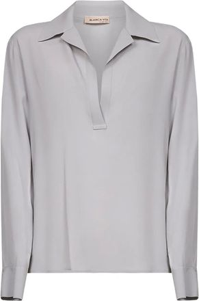Blanca Vita Blusa con scollo a V - Grigio