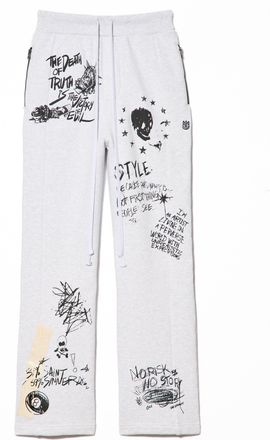 Cult of Individuality French Terry Open Hem Sweatpants 620 Grams In Heather Grey
