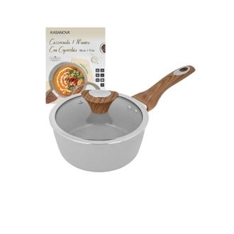 KASANOVA Casseruola 18 cm antiaderente ceramico 1 manico New Ceramic grigio